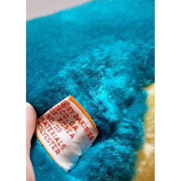 Vintage Dakin Fun Farm 1987 Dragon Plush Stuffed animal toy Turquoise Yellow - Picture 9 of 12